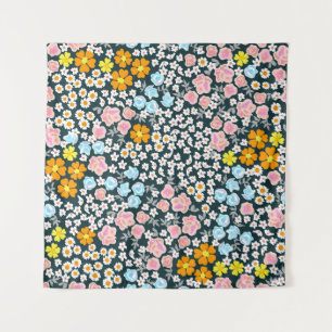 Het bloemen van tuin met rozen en bloemen. Vintag Wandkleed