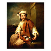 Het bloemenmeisje van Murillo Bartolomé Estéban Foto Afdruk (Voorkant)
