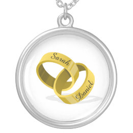 Het blokkeren van de Ringen van het Weddenschap -  Zilver Vergulden Ketting