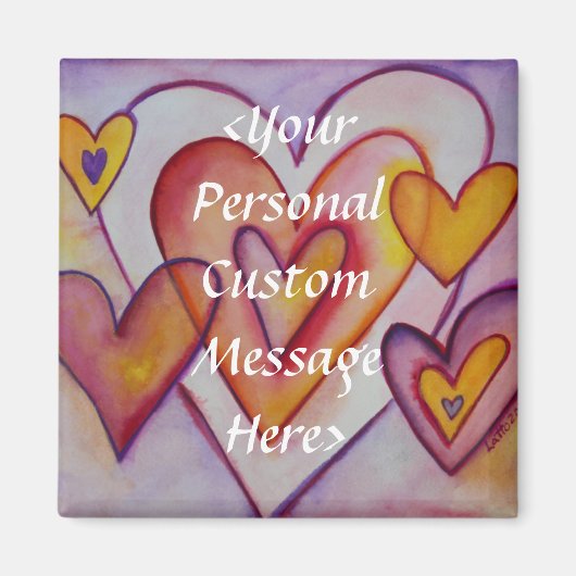 Het blokkeren van Liefde Harten Gepersonaliseerde  Magneet (Voorkant)