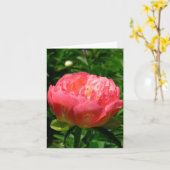 "HET BLOZEN ROZE PIOEN" NOTECARD (PHOTOG) KAART (Gele Bloem)