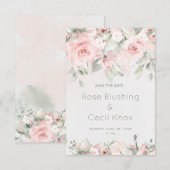 Het blozen Rozen Bieden sparen de Kaart van de Dat (Voorkant / Achterkant)