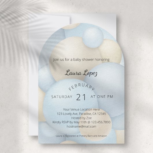 Het Blue Balloons Baby shower Kaart