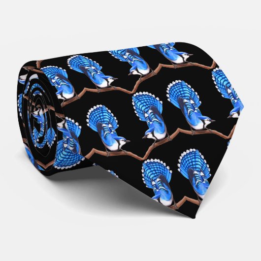 Het Blue Jay Bird Stropdas (Opgerold)