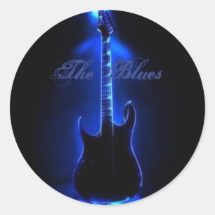 Het blues gitaar Afbeelding op ronde stikker Ronde Sticker