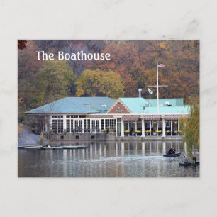 Het Boathouse in het park, foto Herfst Briefkaart