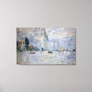 Het Boats Regatta in Argenteuil, door Claude Monet Canvas Afdruk