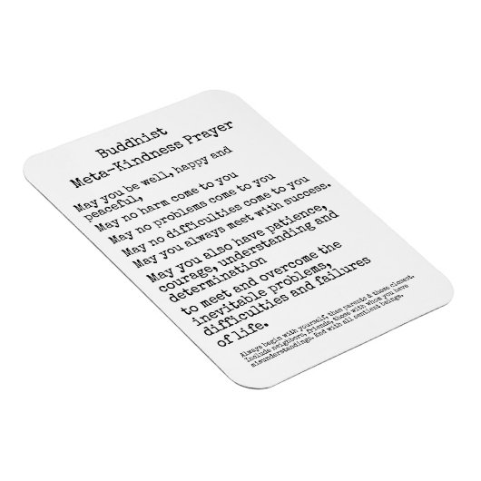 Het boeddhistische Gebed van de Vriendelijkheid Magneet (Rechterzijde)