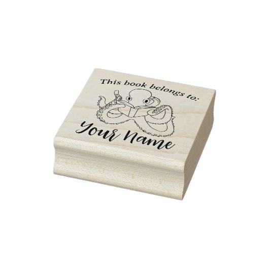 Het boek van de octopus 	rubberstempel (Stempel)