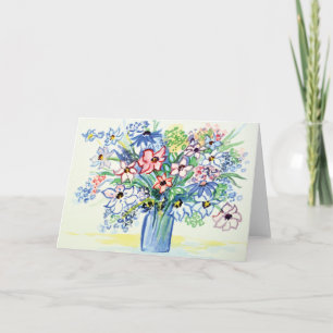 Het boeket van de bloem feestdagen kaart