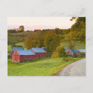 Het Boerderij Jenne in Woodstock, Vermont. Herfst. Briefkaart