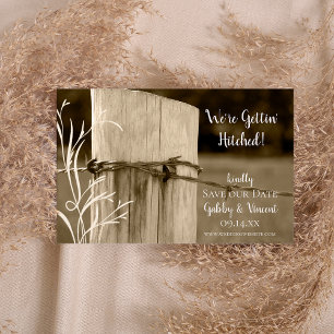 Het Boerderij van de Post van de Omheining Weddens Save The Date