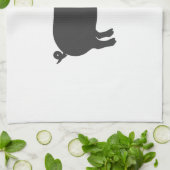 Het boerderij van het varken silhouet - kies achte theedoek (Gevouwen)