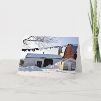 Het Boerenerf van Amish bij Kersttijd Feestdagen Kaart
