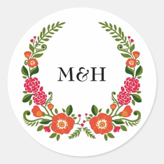 Het Bohemian Summer Wedding Collectie Ronde Sticker