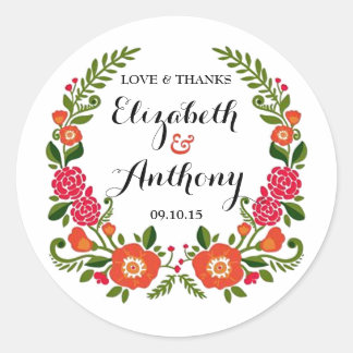 Het Bohemian Summer Wedding Collectie Ronde Sticker