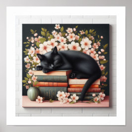 Het Bookish Black Cat Poster