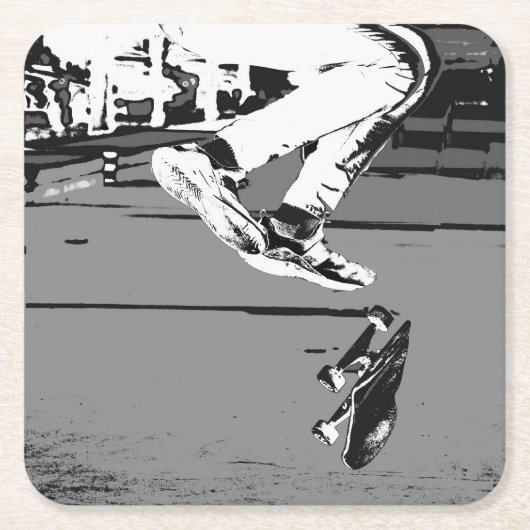 Het bord omdraaien vierkante kartonnen onderzetter (Voorkant)