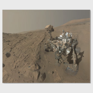Het boren op Mars Curiosity Rode Marslandschap Cadeaupapier