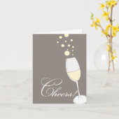 Het borrelen Champagne "juicht!" toe Groet Kaart (Gele Bloem)