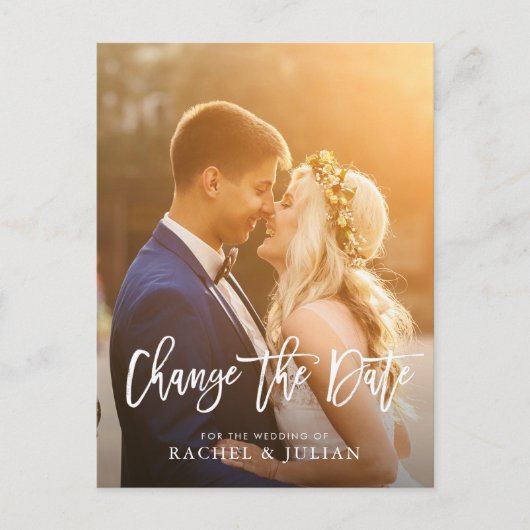 het borstelmanuscript verandert de datumfoto briefkaart (Voorkant)