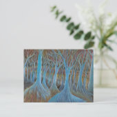 Het "bos" briefkaart blauwe van de Boom (Staand voorkant)