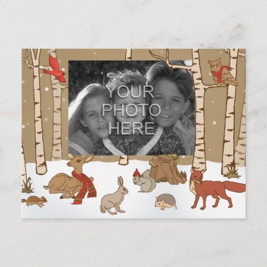Het bos Briefkaart van de Foto van Kerstmis (Voorkant)