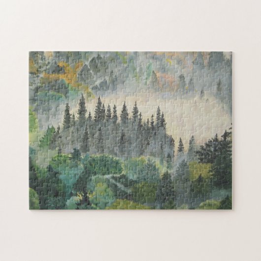 Het bos in Dawn Legpuzzel (Horizontaal)