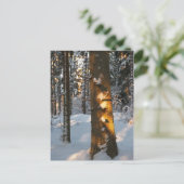 Het bos in de winter briefkaart (Staand voorkant)