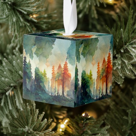 Het bos (natuur) kubus ornament (Boom)