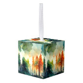 Het bos (natuur) kubus ornament (Achter hoekig)