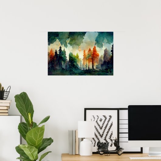 Het bos (natuur) poster (Thuiskantoor)