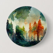 Het bos (natuur) ronde button 7,6 cm (Voorkant)