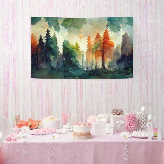 Het bos (natuur) spandoek (Feest)