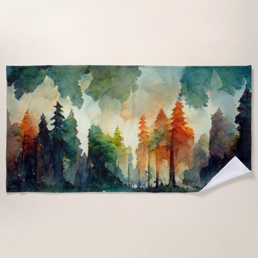 Het bos (natuur) strandlaken (Voorkant)