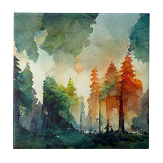 Het bos (natuur) tegeltje (Voorkant)