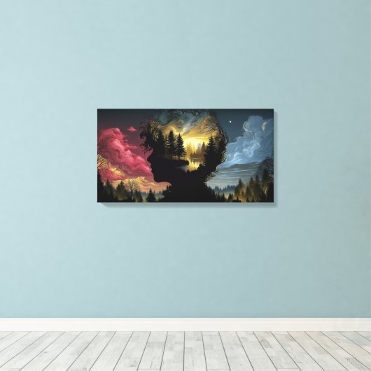 Het bos van de bomen Canvas Print (Insitu (Houten vloer))