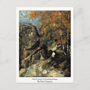 Het bos van Fontainebleau door Paul Cezanne Briefkaart