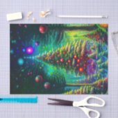 Het bos van kerstbomen met Ornamenten Tissuepapier (Craft)