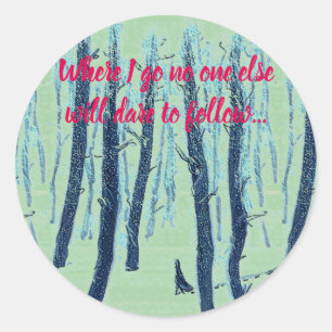 Het bos van Snowy loopt door Ronde Sticker