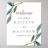 Het Botanische Bliss Wedding Collectie Welkom Poster (Voorkant)