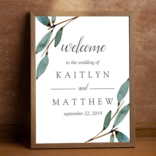 Het Botanische Bliss Wedding Collectie Welkom Poster