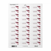 Het Bourgondische Bloemen Boeket Elegante bruiloft Etiket (Full Sheet)