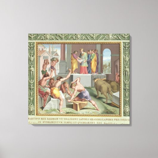 Het bouwen van de tempel van Solomon, illustratie  Canvas Afdruk (Voorkant)