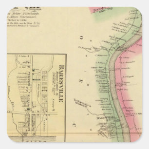 Het bovendeel van de Ohio-rivier en de vallei Vierkante Sticker