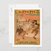 Het boze oog 'Een vogel & een fles' theater Briefkaart (Voorkant / Achterkant)