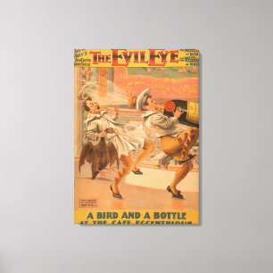 Het boze oog 'Een vogel & een fles' theater Canvas Afdruk