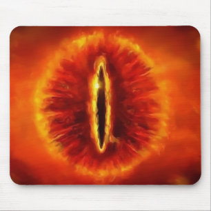Het boze oog kijkt naar je muismat