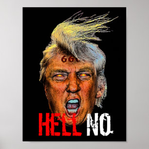 Het boze President Trump Devil Anti-Christus Poster