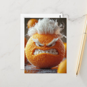 Het Boze Sinaasappel Fruit Briefkaart